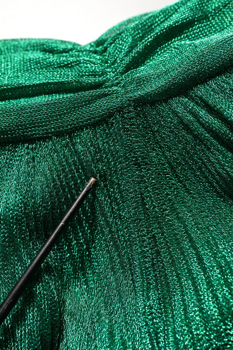 Dolce & Gabbana Emerald Green Plissé Evening Gown Dress
