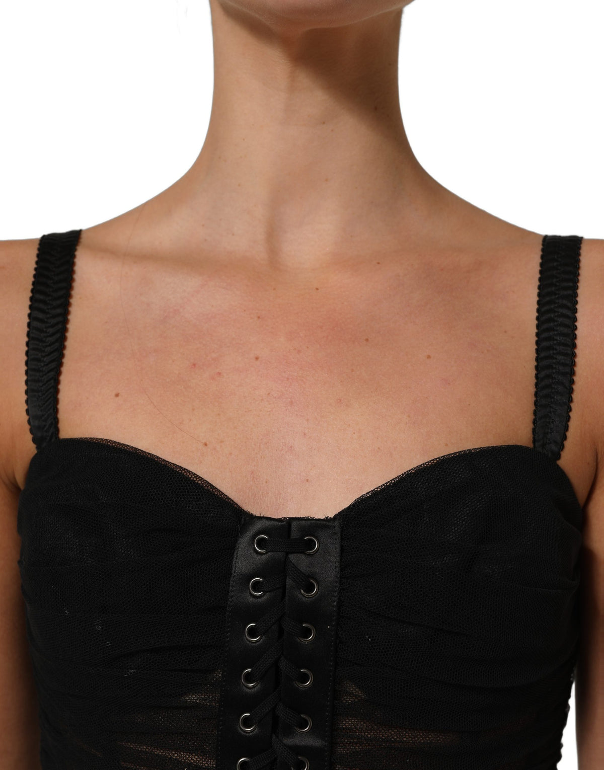 Dolce & Gabbana Corset Style Sleeveless Black Dress