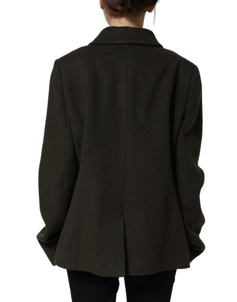 Dolce & Gabbana Dark Green Double Breasted Peacoat Jacket