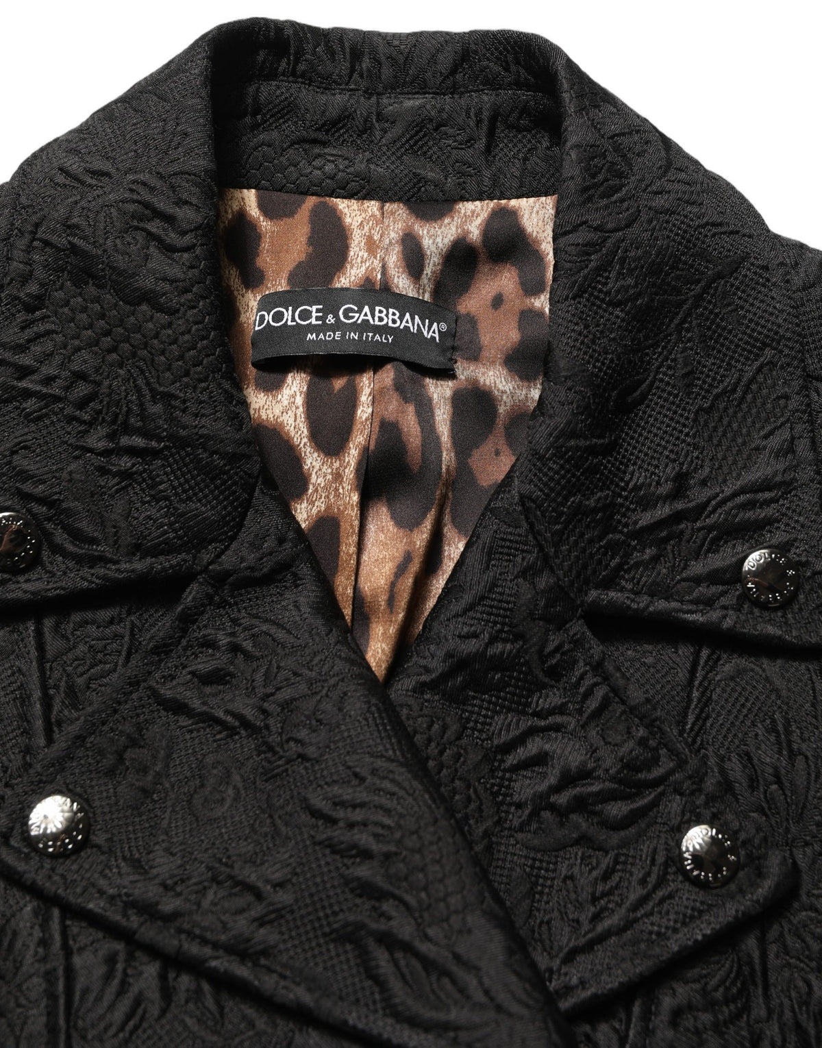 Dolce & Gabbana Black Floral Brocade Biker Blouson Jacket