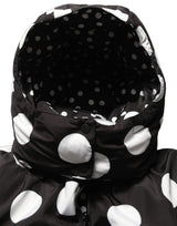 Dolce & Gabbana Black & White Polka Dot Hooded Blouson Jacket