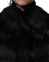 Dolce & Gabbana Black Faux Fur Sleeveless Vest Jacket
