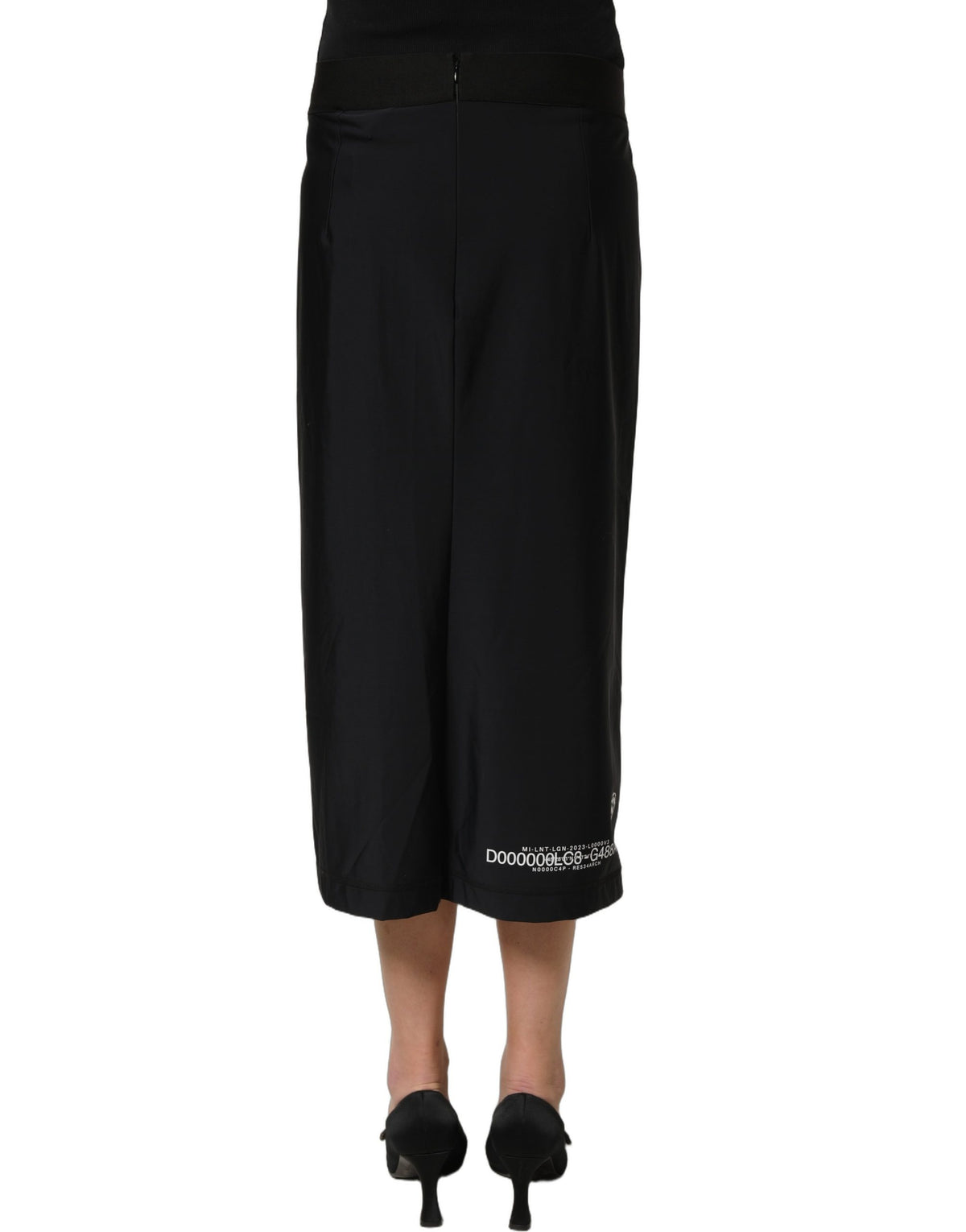 Dolce & Gabbana Black DGVIB3 Stretch Jersey Midi Pencil Skirt