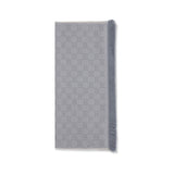 Gucci Gray Wool Scarf - GG Supreme Embroidery