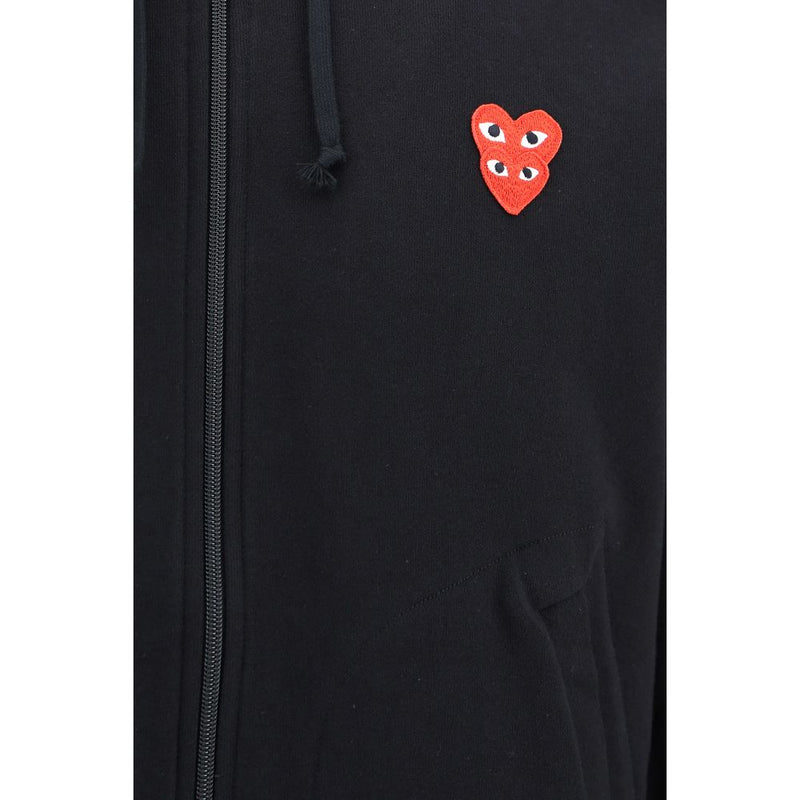 Comme Des Garçons Play Sweatshirt en Coton Noir