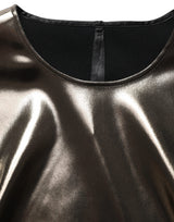 Dolce & Gabbana Metallic Bronze Round Neck Sleeveless Tank Top