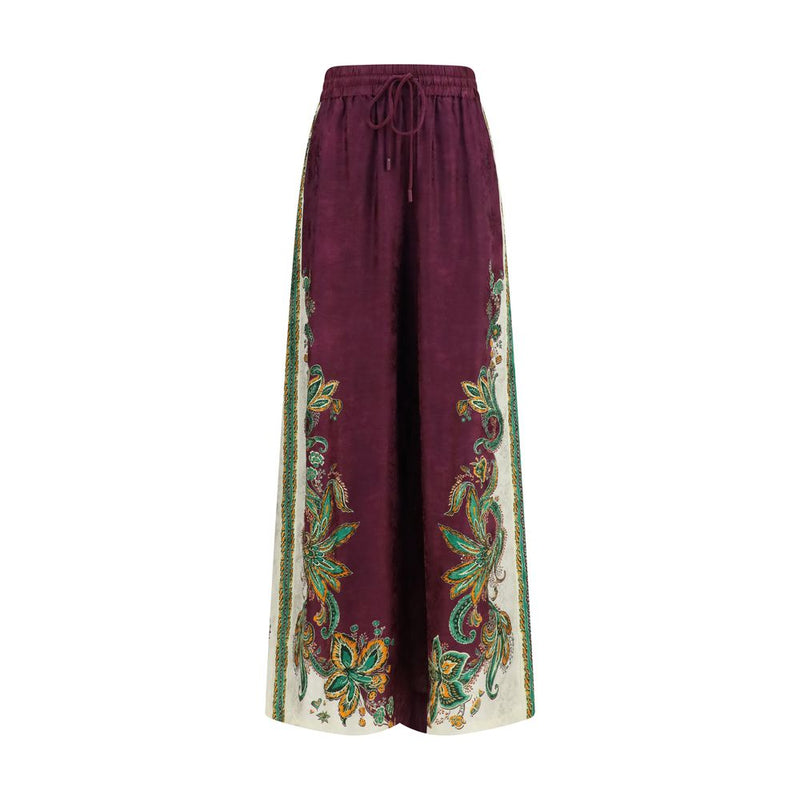 Alemais Ruthie Purple Viscose Casual Pants for Women