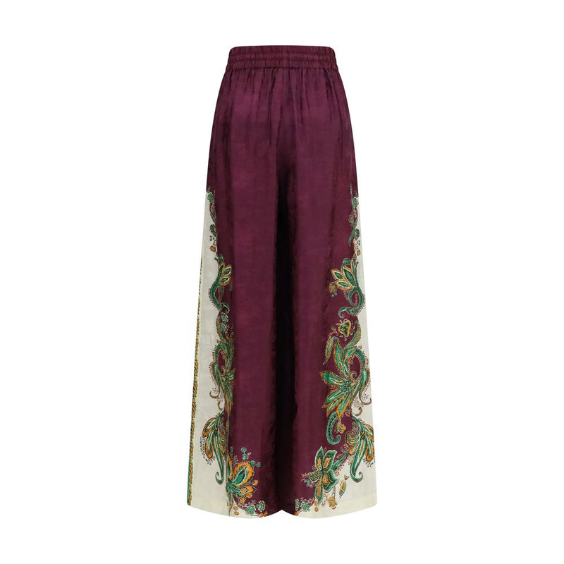 Alemais Ruthie Purple Viscose Casual Pants for Women
