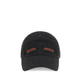 Gucci Black Cotton Baseball Cap with GG Embroidery