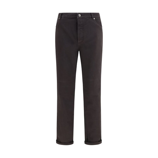 Brunello Cucinelli Brown Cotton Cropped Jeans for Men