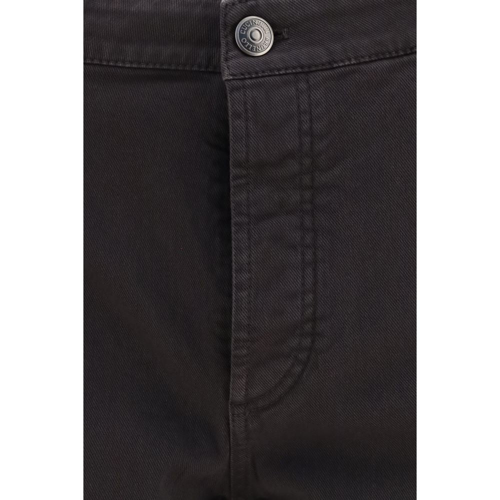 Brunello Cucinelli Brown Cotton Cropped Jeans for Men
