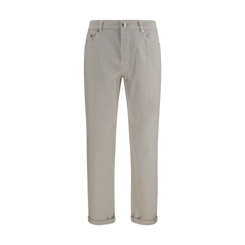 Brunello Cucinelli White Cotton Jeans Denim - Timeless Elegance