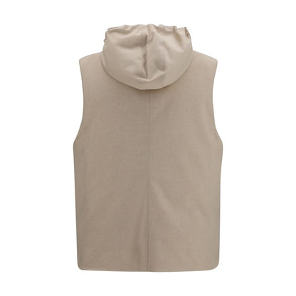 Brunello Cucinelli Beige Wool Oves Aries Sleeveless Jacket