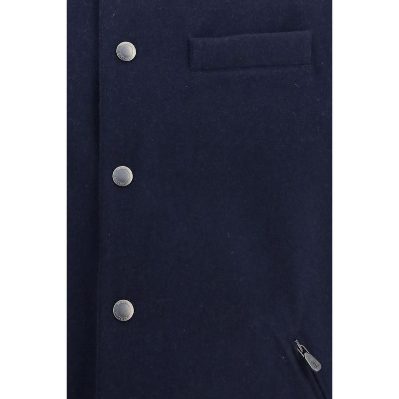 Brunello Cucinelli Blue Wool Oves Aries Sleeveless Jacket