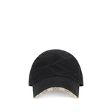 Gucci Black Cotton Cap with GG Fabric Detail