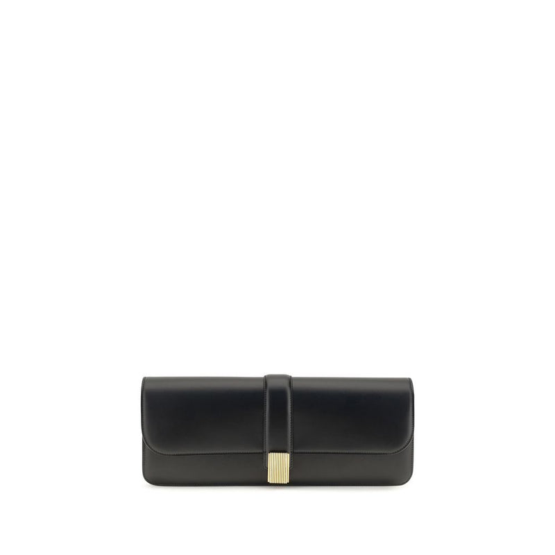 Khaite Black Calf Leather Bos Taurus Clutch Bag