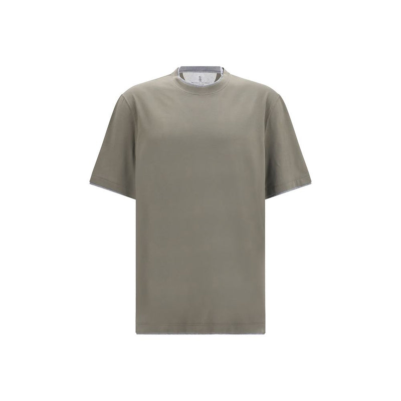 Brunello Cucinelli Bicolor Cotton T-Shirt pour Homme