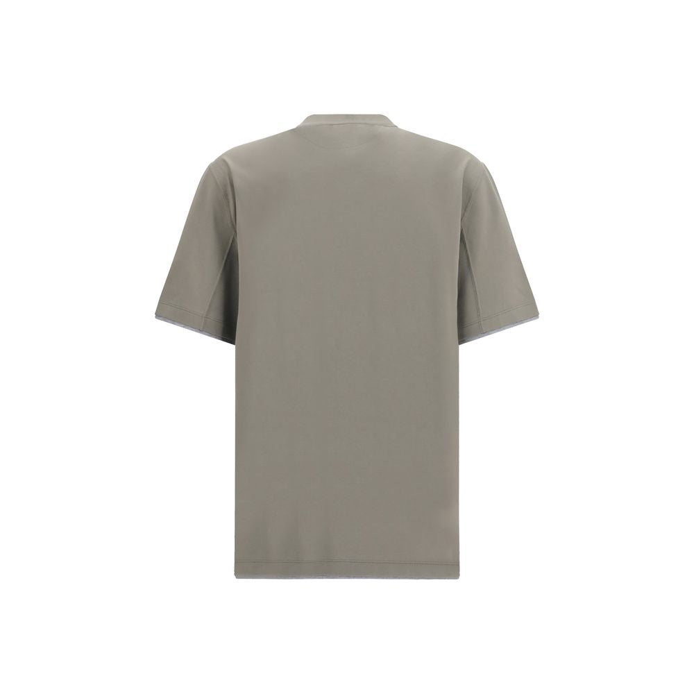 Brunello Cucinelli Bicolor Cotton T-Shirt pour Homme