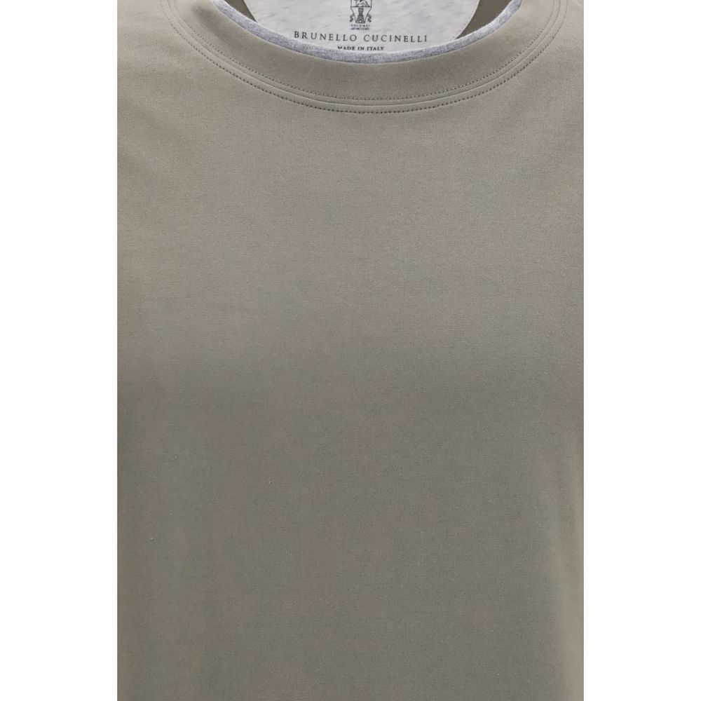 Brunello Cucinelli Bicolor Cotton T-Shirt pour Homme