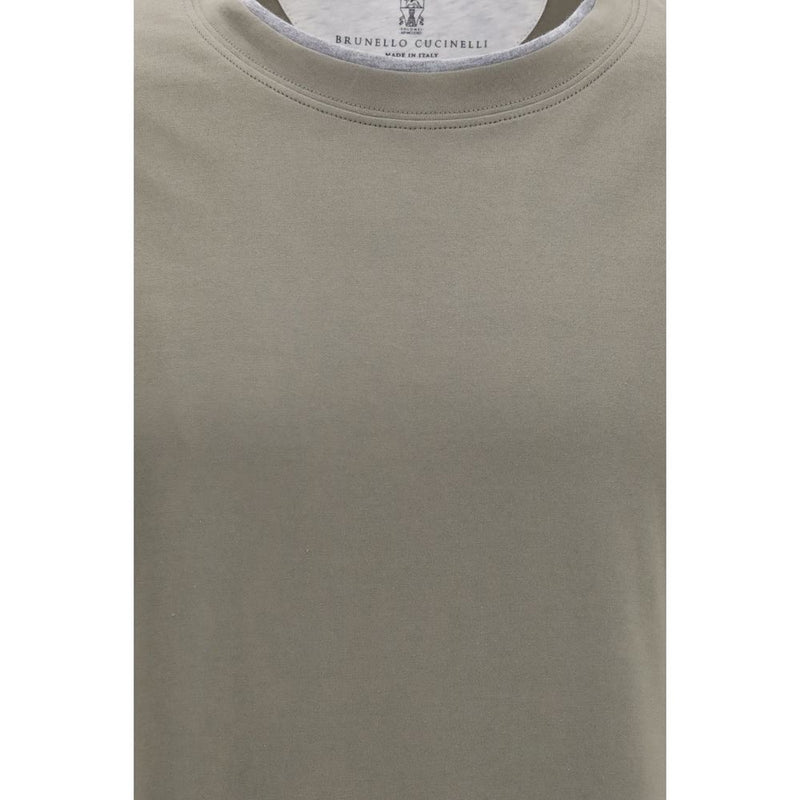 Brunello Cucinelli Bicolor Cotton T-Shirt pour Homme