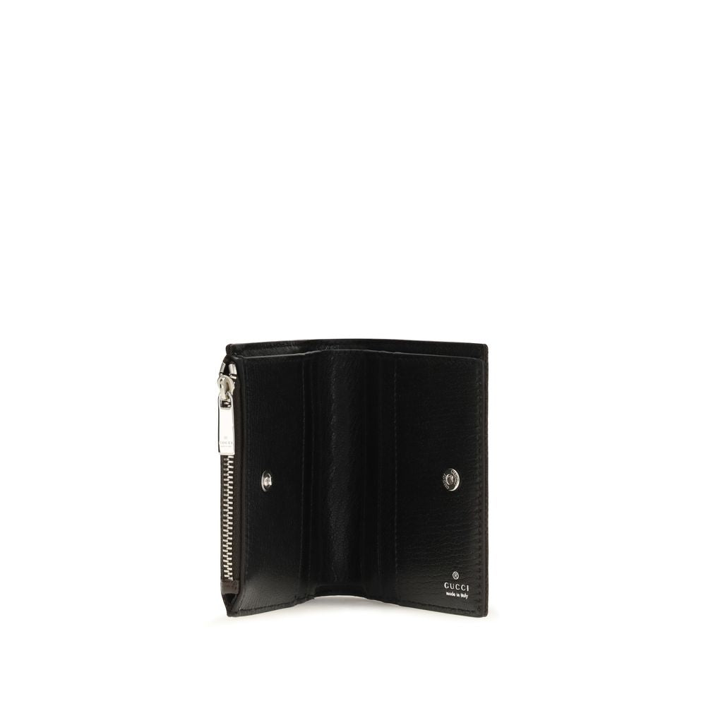 Gucci Black Polyester Wallet with Iconic Plaque