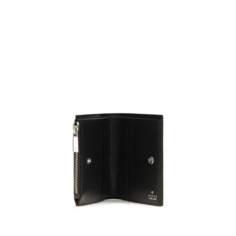 Gucci Black Polyester Wallet with Iconic Plaque