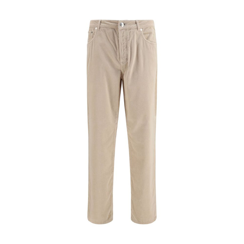 Brunello Cucinelli Beige Cotton Casual Pants for Men