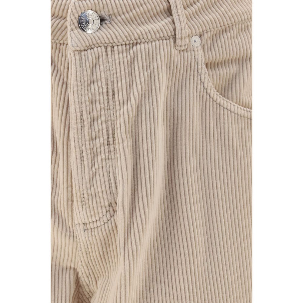 Brunello Cucinelli Beige Cotton Casual Pants for Men