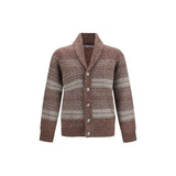 Brunello Cucinelli Bordeaux Alpaca Vicugna Pacos Cardigan