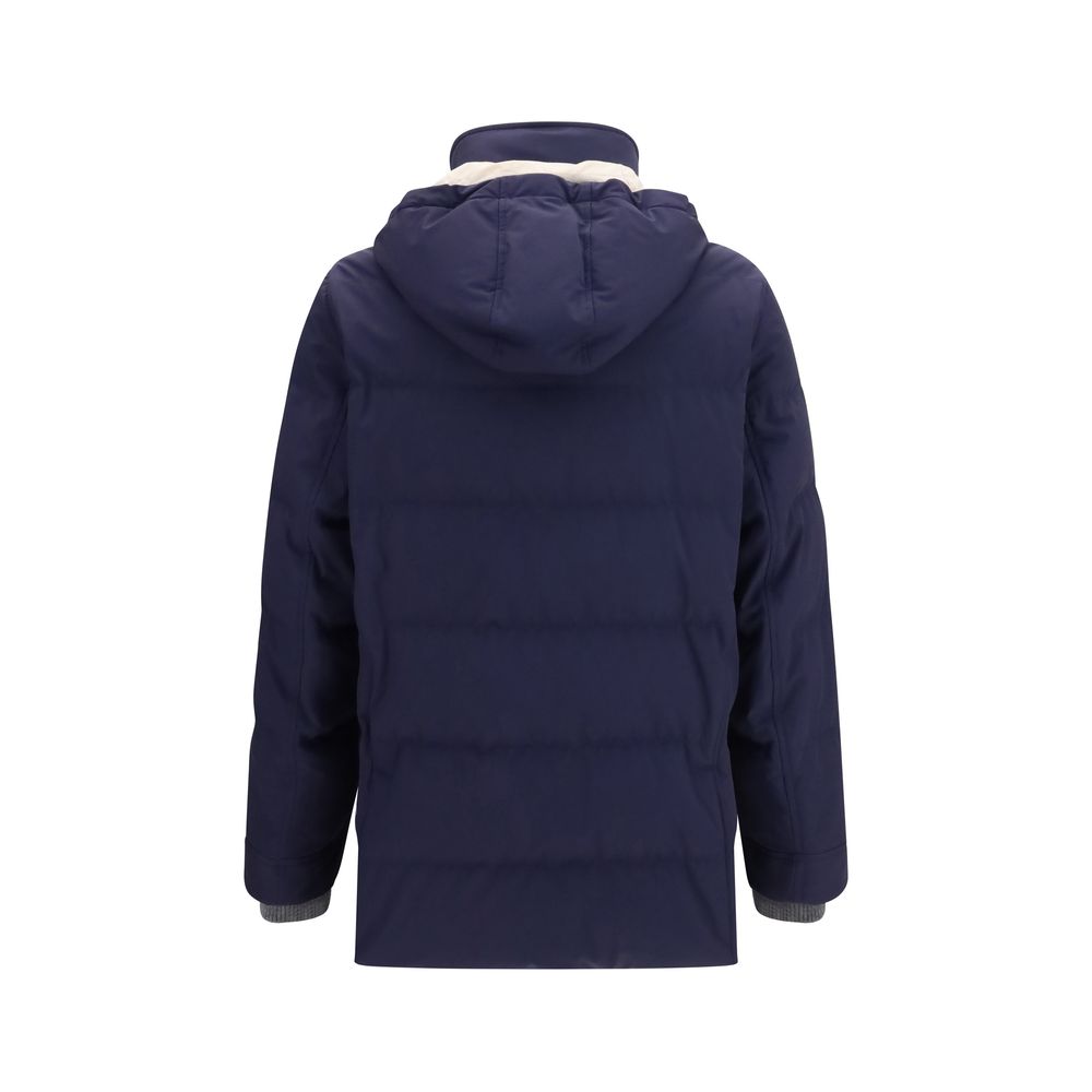 Brunello Cucinelli Blue Goose Down Full-Length Jacket