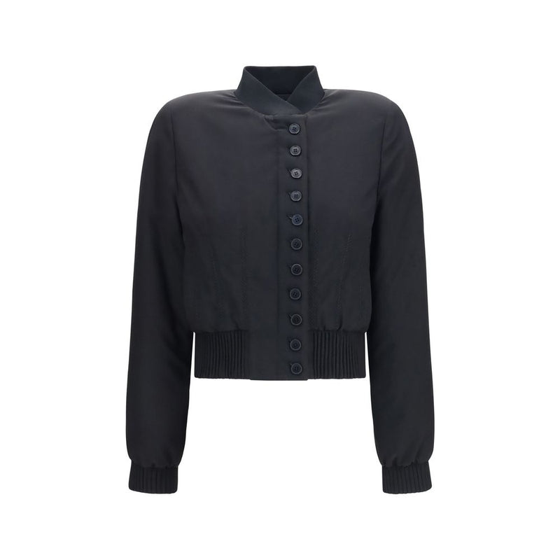 Alexander McQueen Black Polyester Bomber Jacket for Women