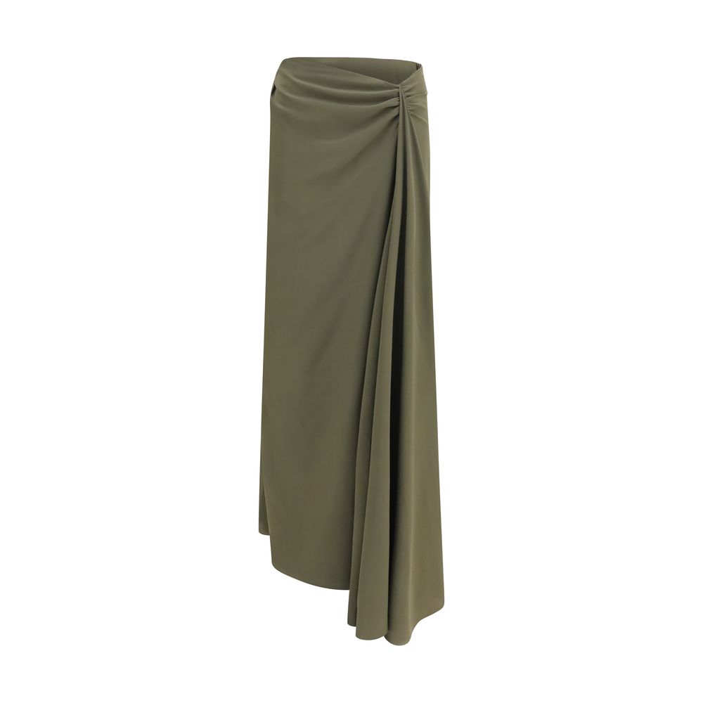 Alexander McQueen Bicolor Silk Long Skirt - AW26