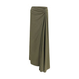 Alexander McQueen Bicolor Silk Long Skirt - AW26