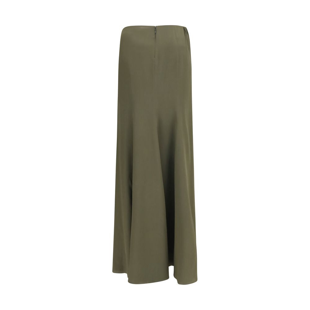 Alexander McQueen Bicolor Silk Long Skirt - AW26
