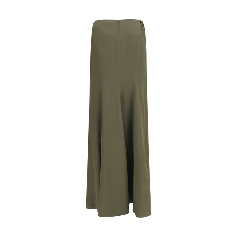 Alexander McQueen Bicolor Silk Long Skirt - AW26