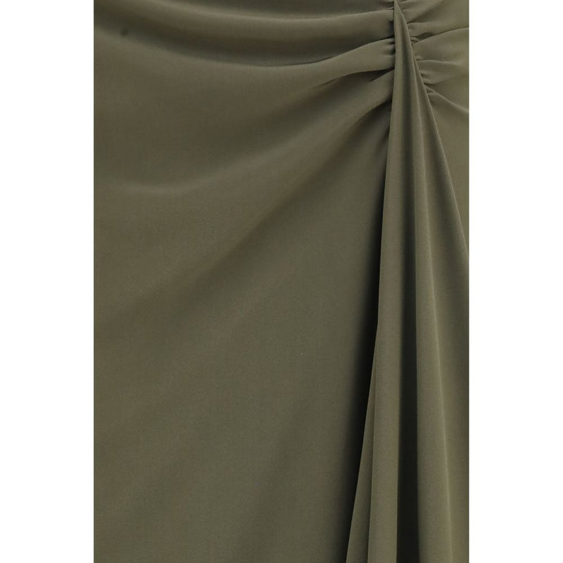 Alexander McQueen Bicolor Silk Long Skirt - AW26