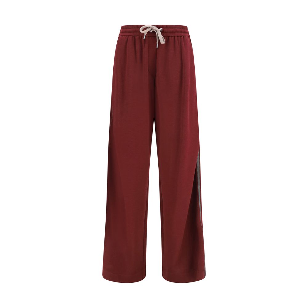 Brunello Cucinelli Bordeaux Cotton Athletic Pants - Comfort & Style