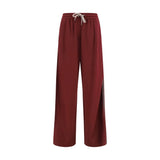 Brunello Cucinelli Bordeaux Cotton Athletic Pants - Comfort & Style