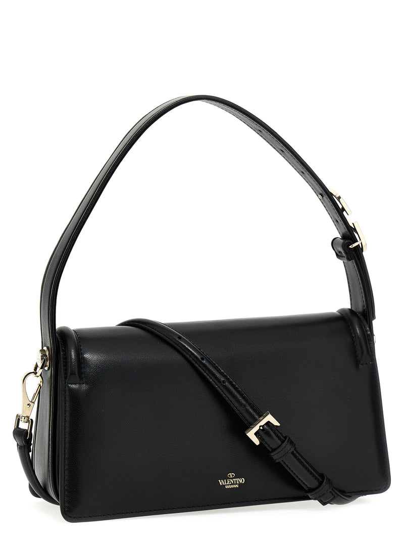 Valentino Garavani Le Grand Deuxième Black Leather Shoulder Bag