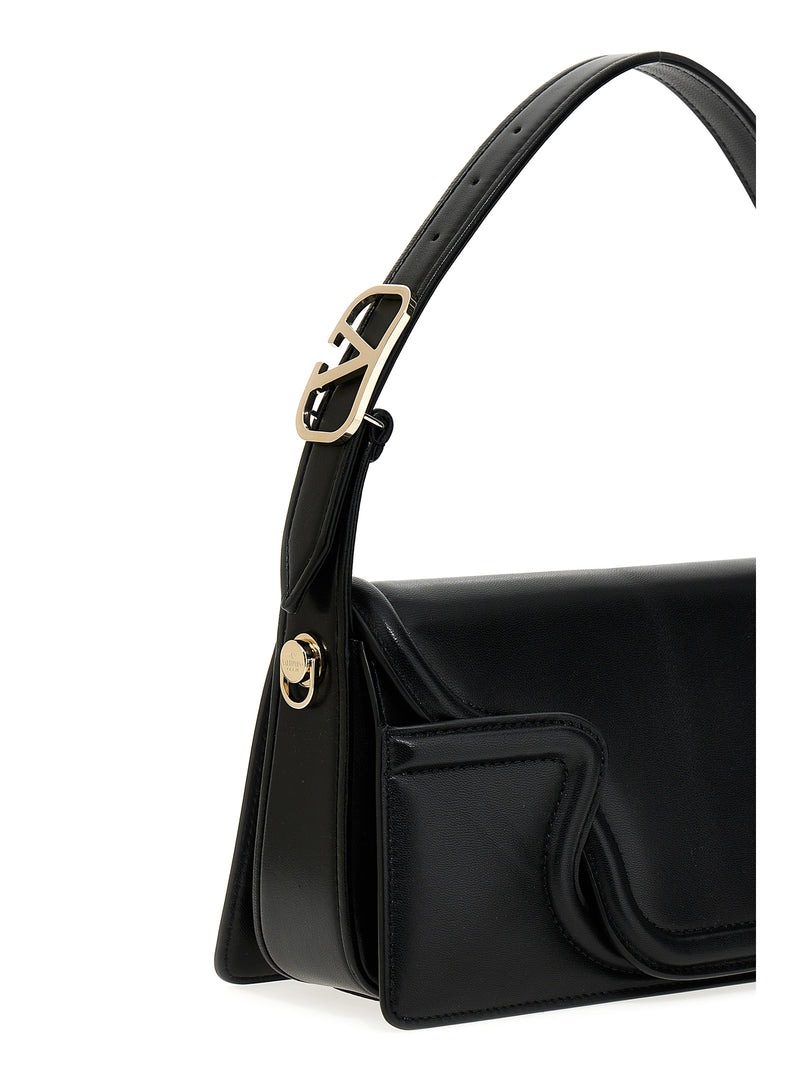 Valentino Garavani Le Grand Deuxième Black Leather Shoulder Bag