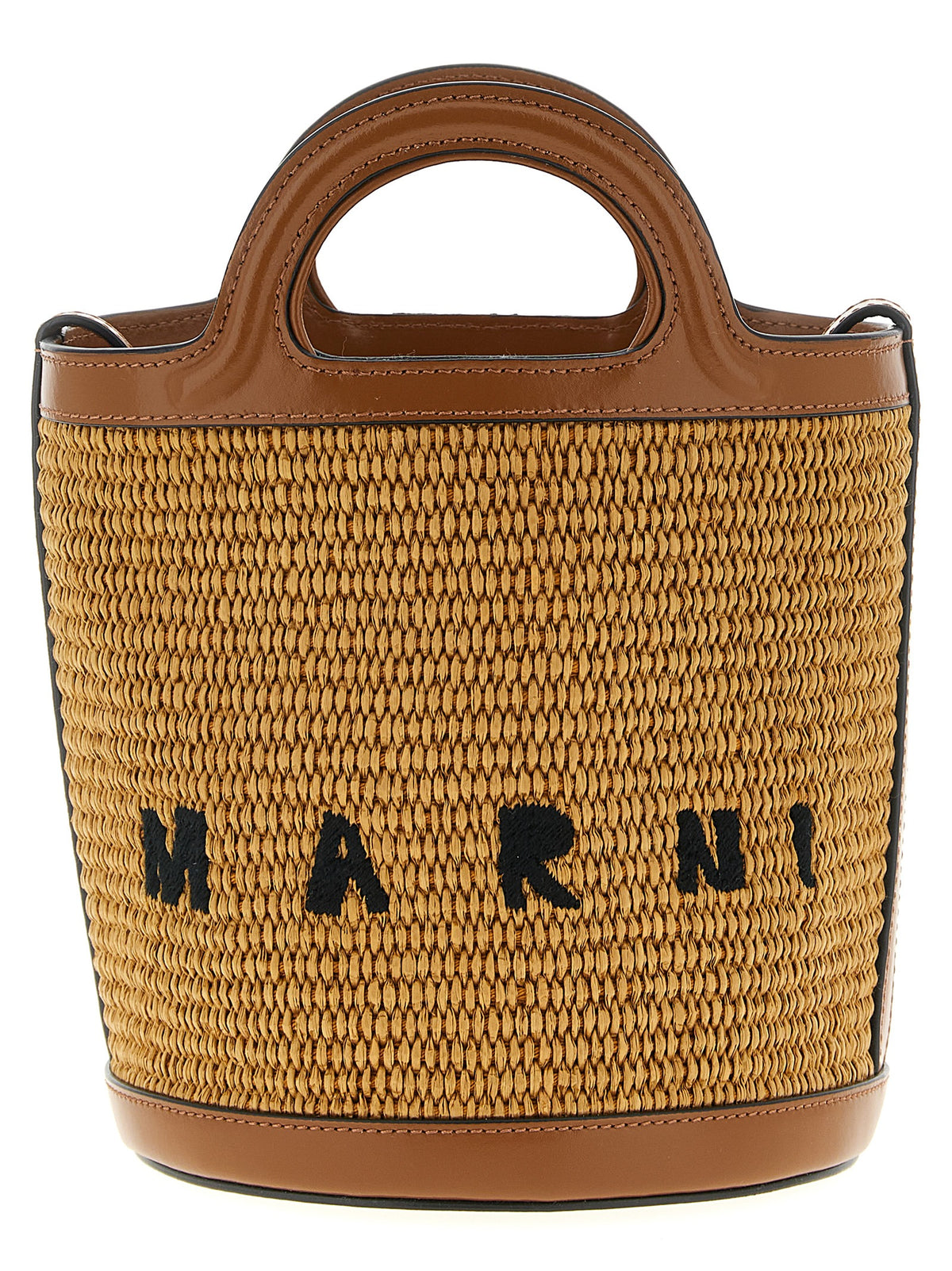 Sac à main en coton marron Marni