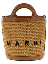 Sac à main en coton marron Marni