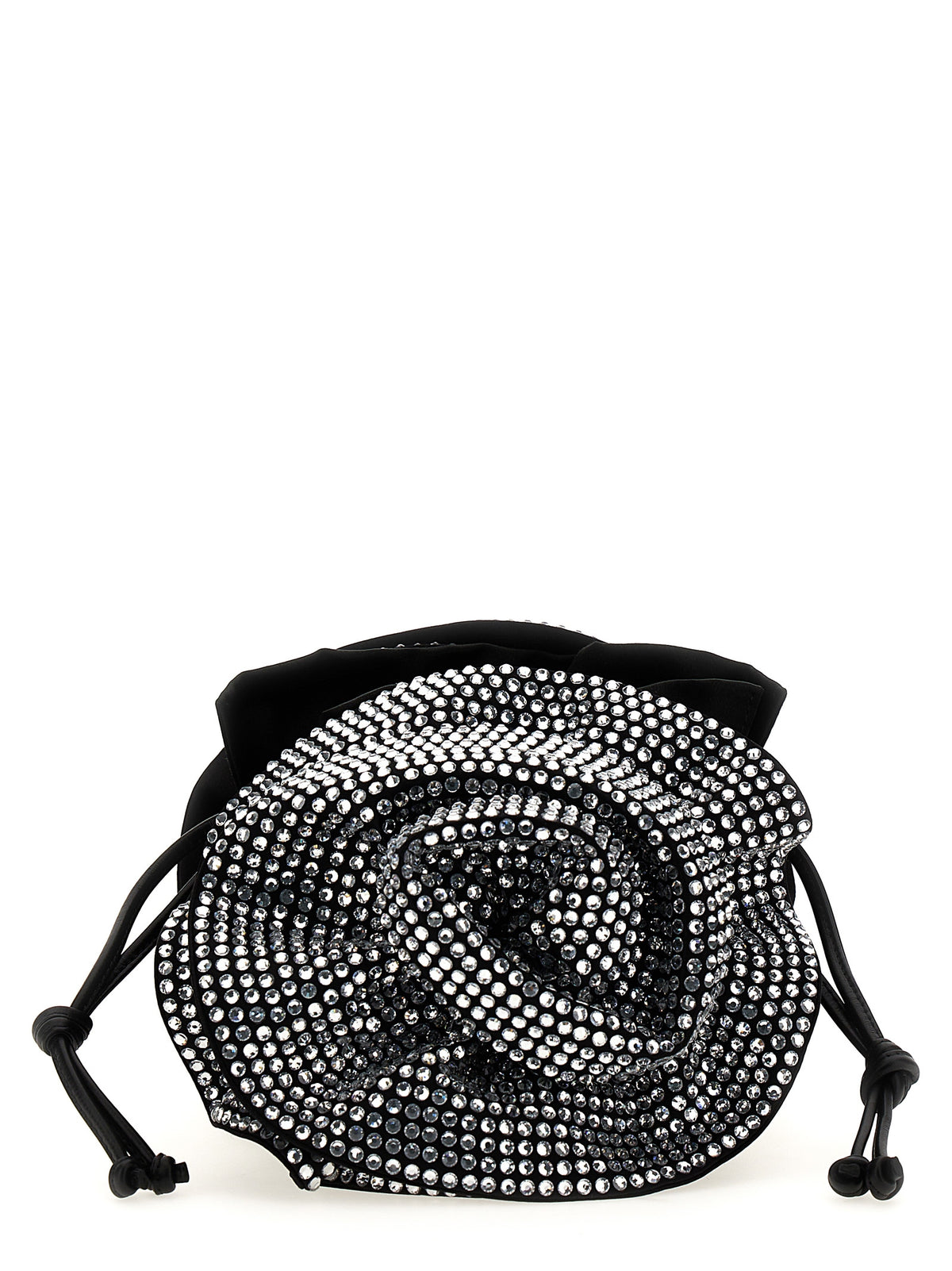 Magda Butrym Black Viscose Crossbody Bag - Unique Floral Design