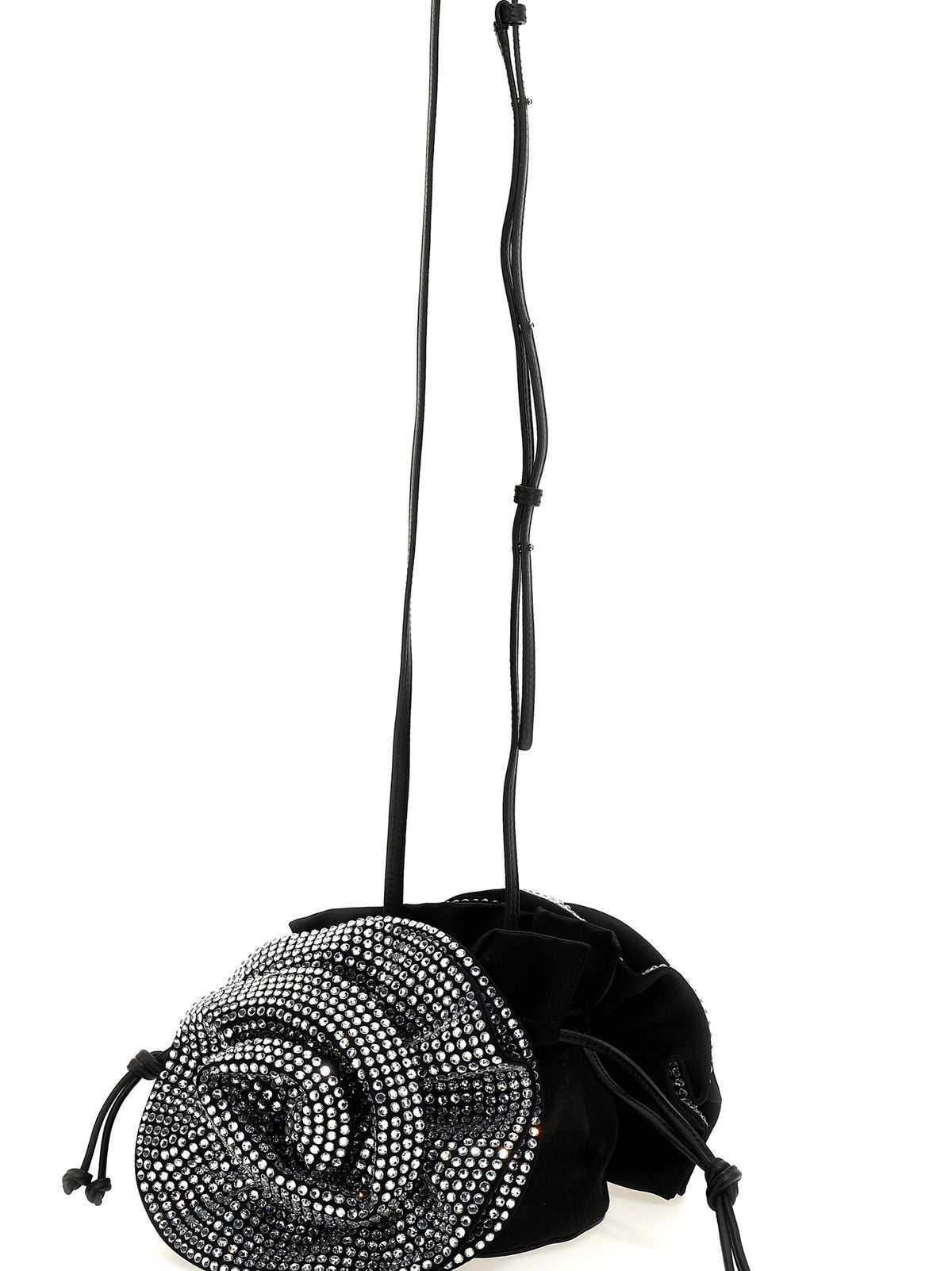 Magda Butrym Black Viscose Crossbody Bag - Unique Floral Design