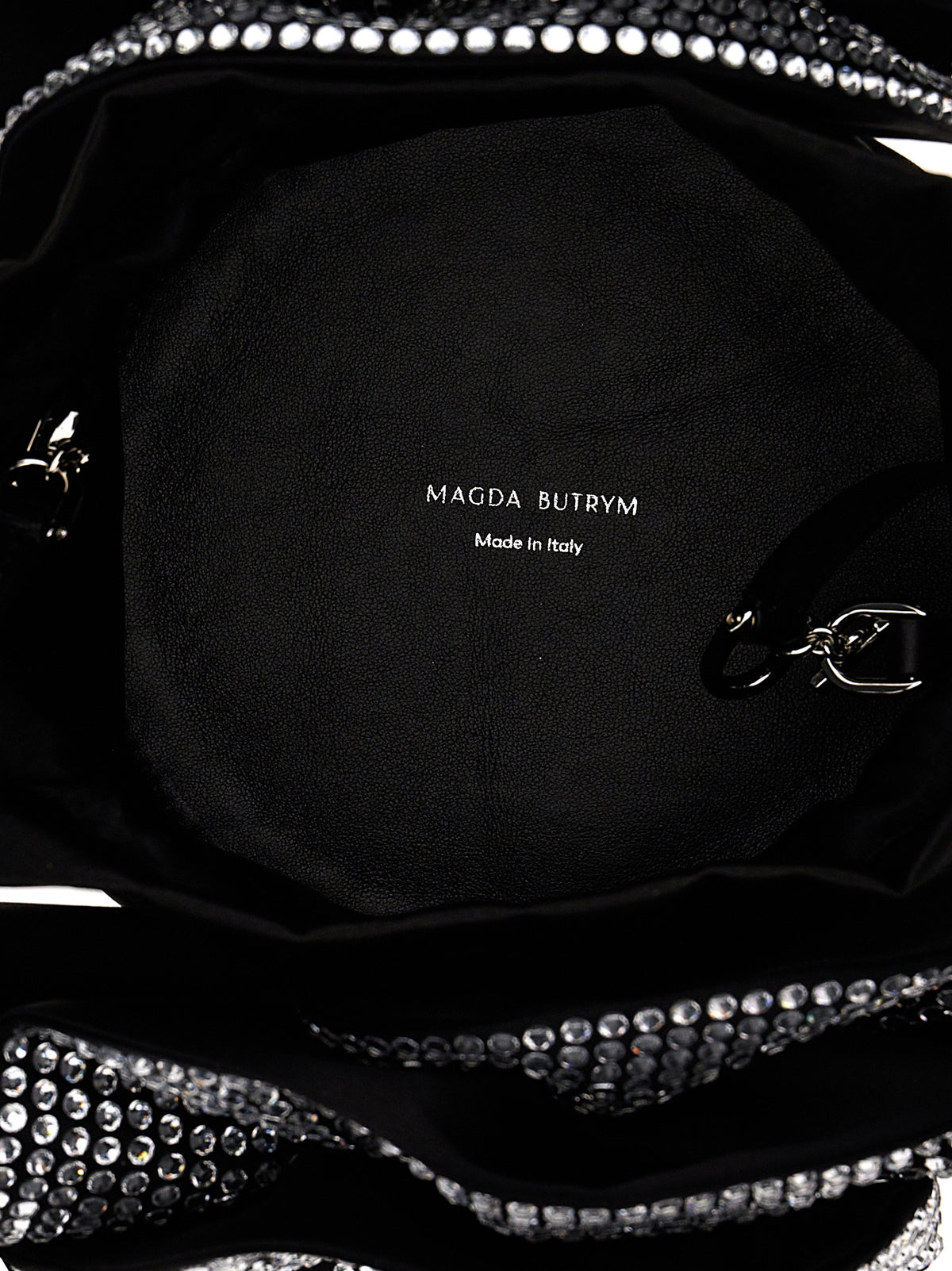 Magda Butrym Black Viscose Crossbody Bag - Unique Floral Design