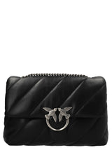 PINKO Classic Love Puff Black Lamb Leather Crossbody Bag