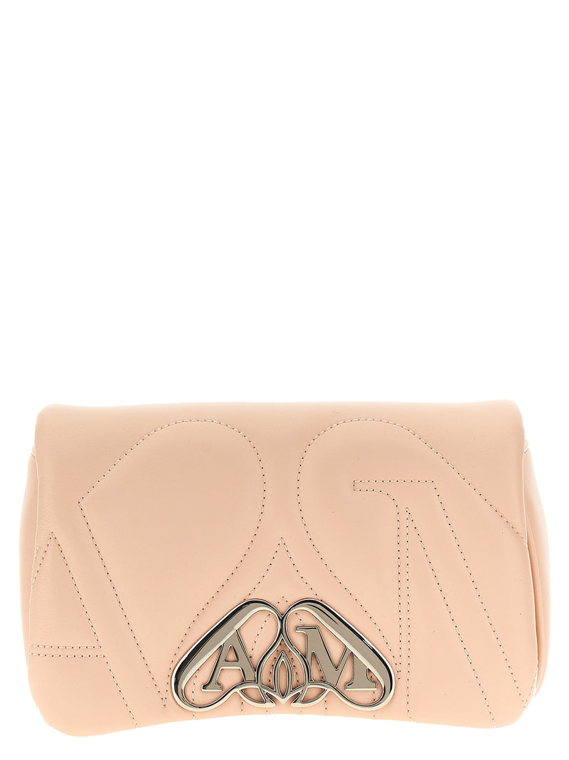 Alexander McQueen The Mini Seal Beige Lamb Leather Crossbody Bag