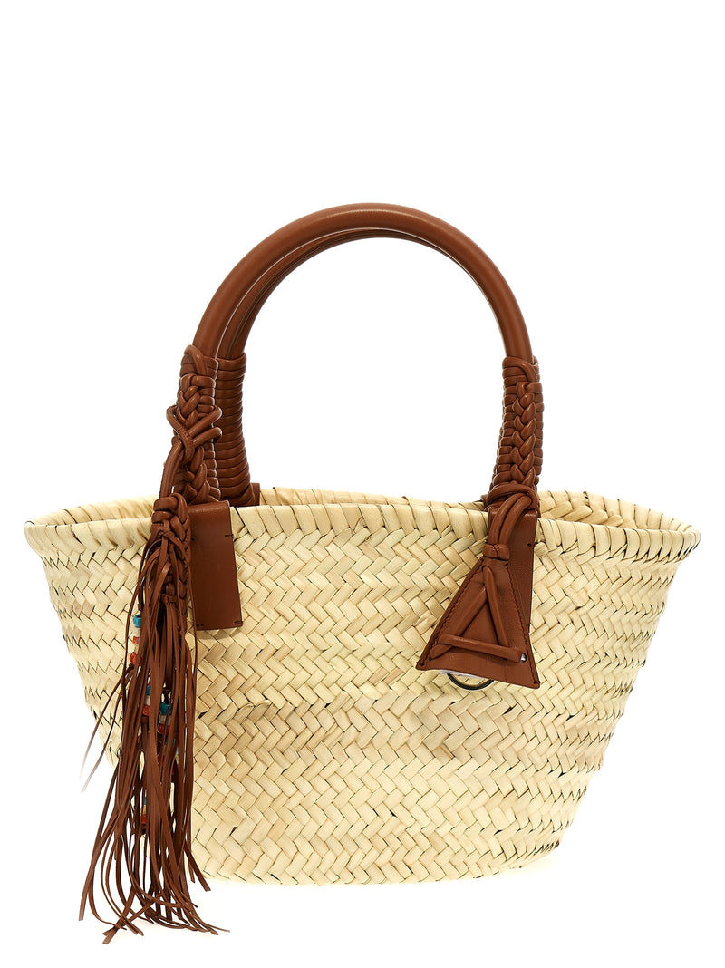 Alanui Brown Marabou Handbag - Icon Palm Leaf Small