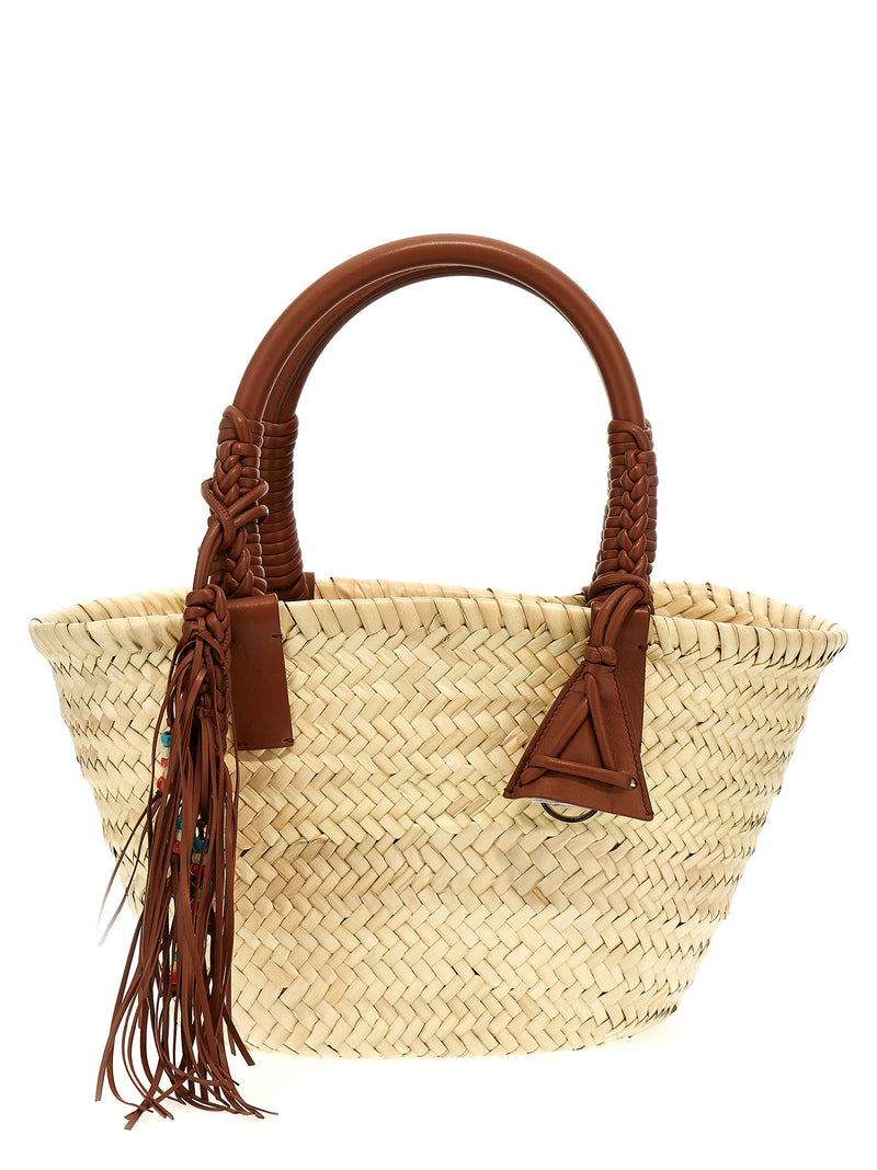 Alanui Brown Marabou Handbag - Icon Palm Leaf Small