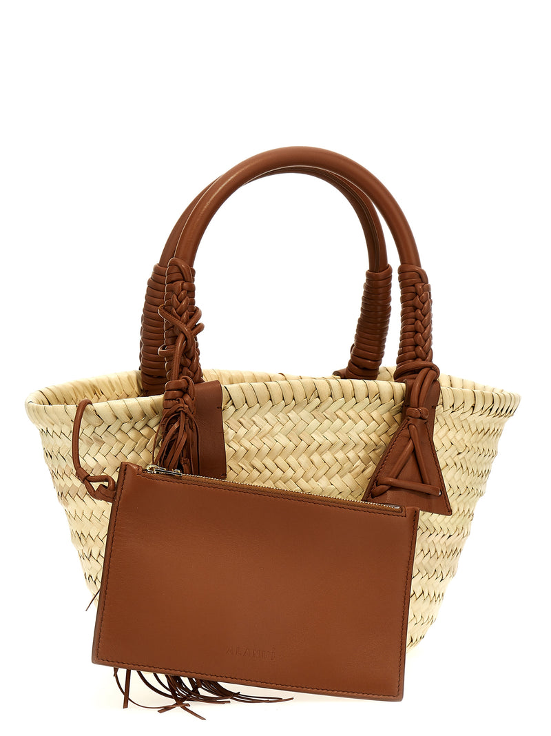Alanui Brown Marabou Handbag - Icon Palm Leaf Small